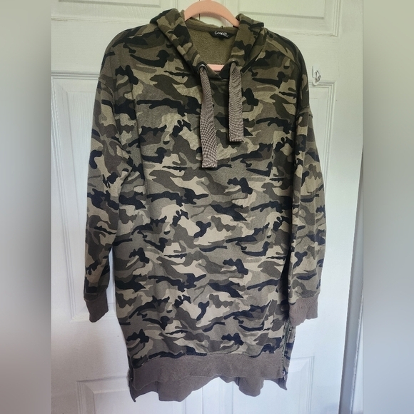 George  Plus Women's Printed Hooded Dress Size 1x - Picture 1 of 10